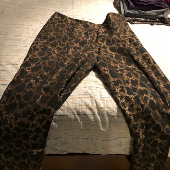 Chico’s ankle pants beautiful metallic print - Picture 1 of 4